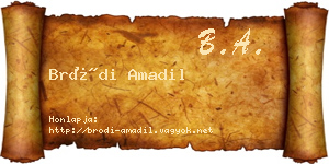 Bródi Amadil névjegykártya